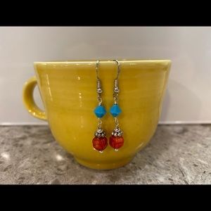 Elliott Trevino Turquoise and Coral Earrin…